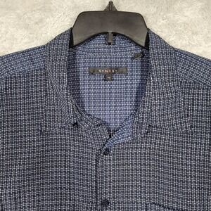 SYNRGY Mens 3XL‎ Blue Pattern Short Sleeve Button Up Casual Shirt